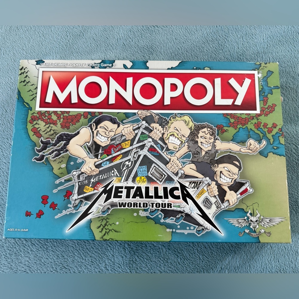Metallica Monopoly Metallica World Tour (2020) Preowned All Pieces Included
